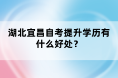 湖北宜昌自考提升學歷有什么好處？