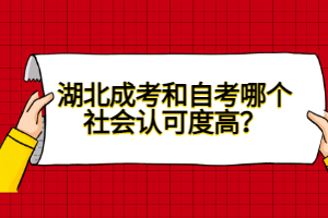 湖北成考和自考哪個社會認(rèn)可度高？