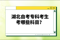 湖北自考專科考生考哪些科目？