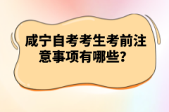 咸寧自考考生考前注意事項有哪些？